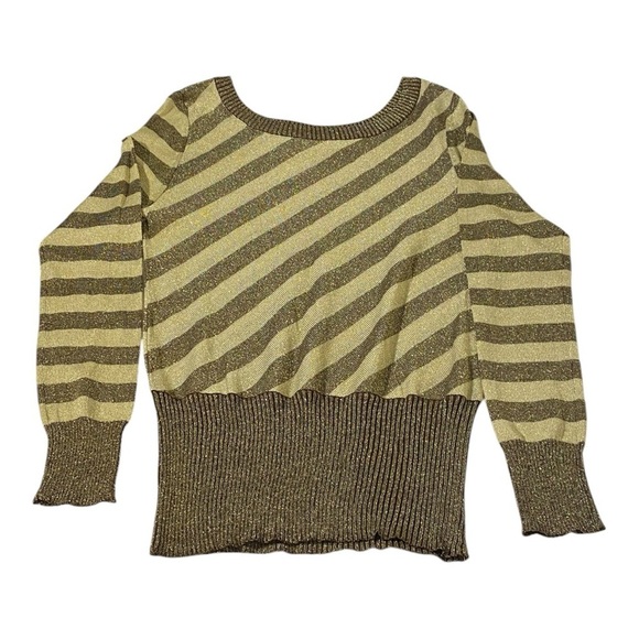 VINTAGE Daytrip Women's Striped Knit Metallic Sweater - Picture 4 of 9